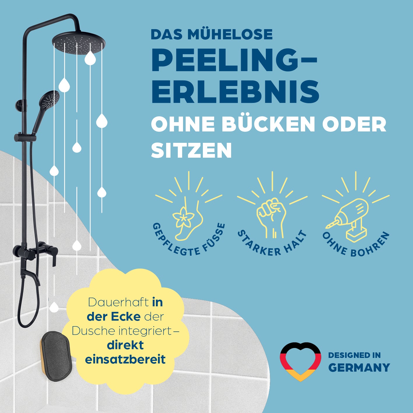 Produktvorteile: Peeling, starker Halt, ohne Bohren