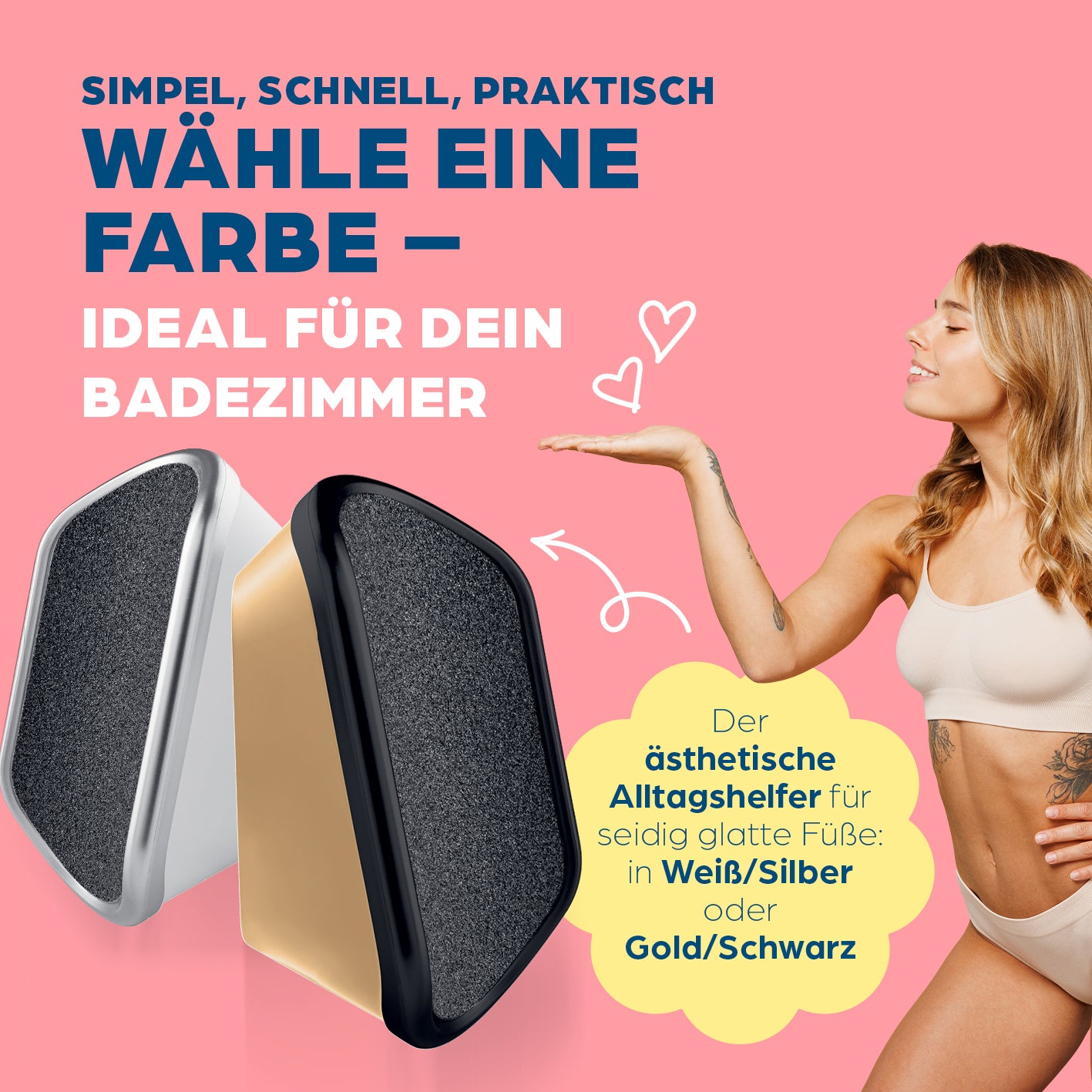 Zeigt die beiden Farben: Weiß und Gold