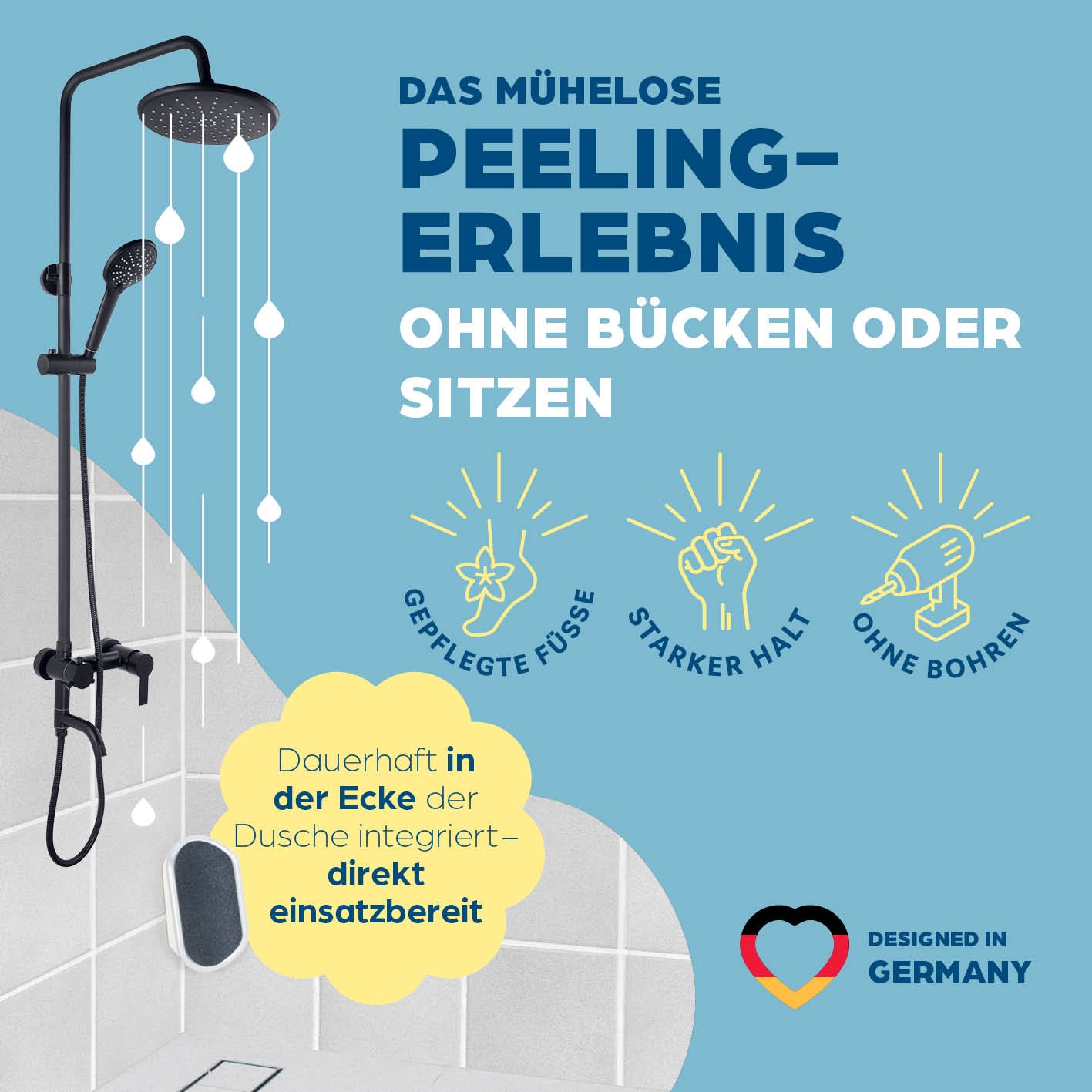 Produktvorteile: Peeling, starker Halt, ohne Bohren